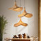 Pendelleuchte 3-Flammig Vintage Esstisch Rattan Bambus Pendellampe Retro Stil Laterne E27 Kronleuchter Antik Lampe Landhaus Hängelampe Wicker Lampenschirm Schlafzimmer Wohnzimmer Cafe Bar Deckenlampe(