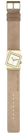 ROLF CREMER | Damenarmbanduhr Turn S 507703 in hellem Beige | Vergoldetes Edelstahlgehäuse mit goldenen Zeiger | Dornverschluss vergoldet | 3 ATM Wasserresistent
