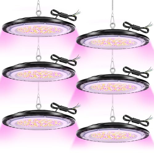 DIKHEE Lampe pour plantes Lampe Plante LED 300W 396LEDs Lampe de Culture à Spectre Complet Grow Light Panneau LED avec Crochet de Suspension pour Plantes D'intérieur Lampe de Plante (6 pcs)