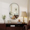 Koonmi Oval Bathroom Mirror, 30 x 60 cm Tempered Glass Wall Mounted Mirror, Bathroom Vanity Mirror without Distortion Hanging Horizontally or Vertically for Bedroom, Entryway, Living Room, Black