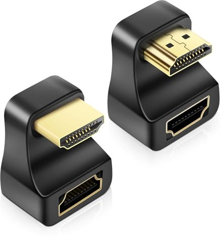 LUIRSAY 2Pcs HDMI 2.1 Winkelstecker, HDMI U Förmig Winkel Display Adapter 8K@60Hz UHD2.1, HD-MI Buchse 180 Grad Winkel für HDTV Laptop Monitor Projektor(1 Vorwärt+1 Rückwärt)