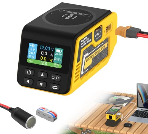 Kzreect 300W Adjustable 2-30V Voltage Regulator Compatible with Dewalt 20V
