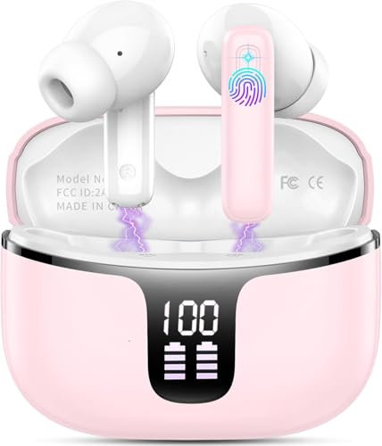 Auriculares Inalámbricos Bluetooth, Auriculares Bluetooth 5.3, 4 Mic con Reducción de Ruido ENC, Cascos Inalambricos Carga Rápida USB-C, 48H HiFi Estéreo Graves, IPX7 Impermeable Cascos Inalambricos