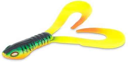 Iron Claw Twister Doppelschwanz Turbo X-Tail 2pcs. 15cm UV Activ (FT - Fire Tiger)