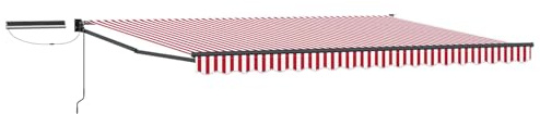 vidaXL Elektrische ausziehbare Markise Rot, Weiß, Anthrazit 5 x 3 m, Moderne elektrische Markise, Schatten für draußen, Aluminium-Pavilion, ausziehbarer Schutz, Gartenrücksitz, umweltfreundlich