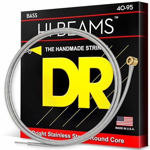 DR Strings Hi-Beam LLR-40 – E-Bass Extra Light 40-95 | Round Core, Edelstahl, Brillanter Klang, Viel Sustain, Made in USA