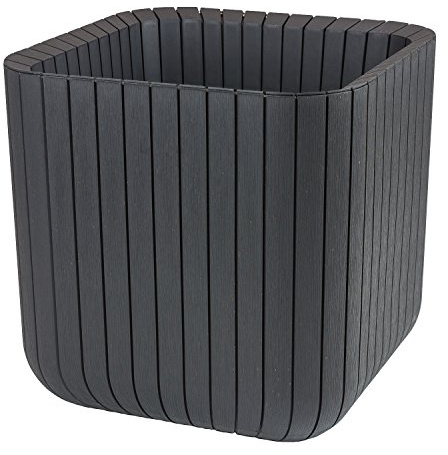 Keter CUBE Planter 50 L anthrazit eckig Blumenkübel Blumentopf Kunststoff Würfel 39.5x39.5cm Pflanzkübel