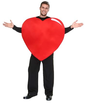 Fun Costumes Light up The Night with Our Adult Red Heart Tunic Costume - Perfect for Halloween, Valentine's Day, or Anniversaries