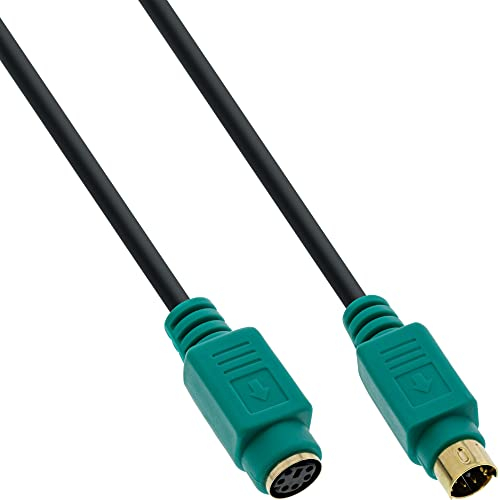 InLine 13343H PS/2 Verlängerung, Stecker / Buchse, 3m PC99, grüne Stecker, PREMIUM