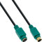 InLine 13343H PS/2 Verlängerung, Stecker / Buchse, 3m PC99, grüne Stecker, PREMIUM