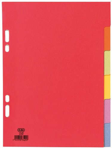 ELBA Karton-Register, blanko, 170 x 220 mm, farblich sortiert, 6-teilig