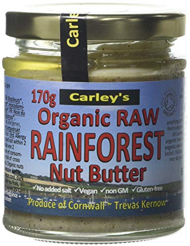 CARLEY'S Organic Rainforest Nut Butter - Vegan 170g (PACK OF 3)