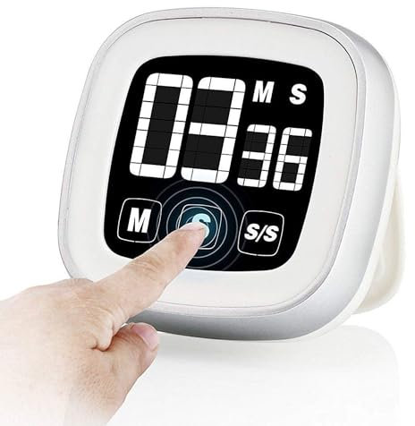 FISHTEC - Minuteur Électronique Digital à Écran Tactile - Minuteur Moderne Magnétique et à Trépied - Compact et Facilement Transportable - Minuteur de Cuisine, Sport, Écoles, etc.