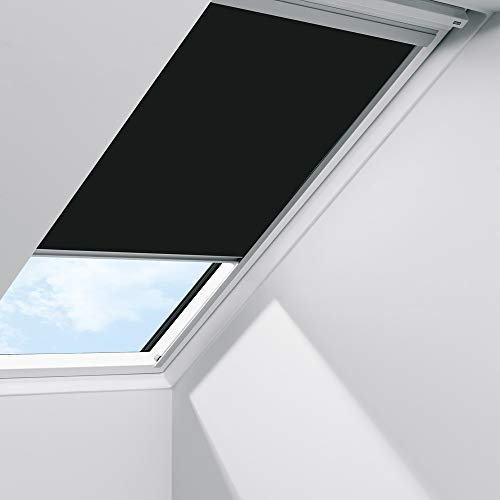 Orignal VELUX Sichtschutzrollo RFL PK06 4069S / Bedienart : Manuell / Farbe : Uni Schwarz / Fenstergröße : PK06 / Fenstertypen : GGU, GGL, GPU, GPL, GTU, GTL, GXU, GXL _23932
