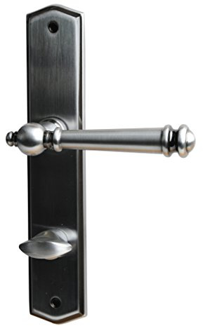 Alpertec Mount Blance - LS Messing gefärbt für Badtüren WC Drückergarnitur Türdrücker Türbeschläge, stahlgrau, 32873043