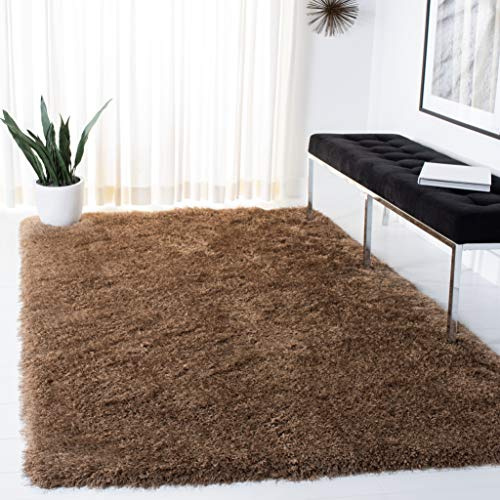 SAFAVIEH Venice Shag Collection Accent Rug - 2' x 3', Taupe, Handmade Glam, 3-inch Thick Ideal for High Traffic Areas in Entryway, Living Room, Bedroom (SG256T)