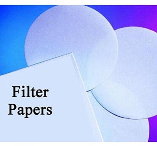 Filtro di Carta 15cm - Confezione da: 25 Fogli, Carta di filtrazione, Filtro Pieghettato per Vino, Filter Paper, Imbuto