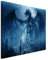 Paul Sinus Art 120x80cm Wandbild – Farbe Blau Petrol - Leinwandbild auf Keilrahmen in Bester Qualität - Kampf mit Drache Schloss