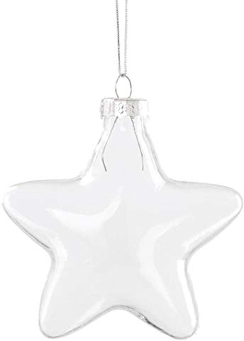 6 Bolas de Cristal con Forma de Estrella Transparente para decoración de Navidad o Boda.