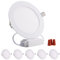Greenclick 230V Einbaustrahler LED Dimmbar 5 x 9W Deckenspots 720LM Einbauspots 11mm Ultra Flach Einbauleuchten Deckenleuchte Spotlight für Bad, Wohnzimmer, Küche, Möbel Neutralweiß 4000K Rund Panel