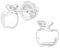 Bungsa Kinder Ohrstecker Apfel mit Kristall aus .925 Sterling Silber