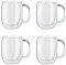 ZWILLING Sorrento Plus 4-pc Double Wall Glass, Insulated Coffee Mug, Clear