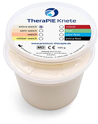 AFH Webshop Therapie Knete | 454 Gramm (1 Pound) | Therapie Knetmasse | Stärke Widerstand: extra weich (Creme)