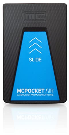 MCPOCKET Air, Unbreakable, Minimalist, Card Wallet, Geldbörse, Kartenetui mit Geldklammer, Diamond Carbon Optik