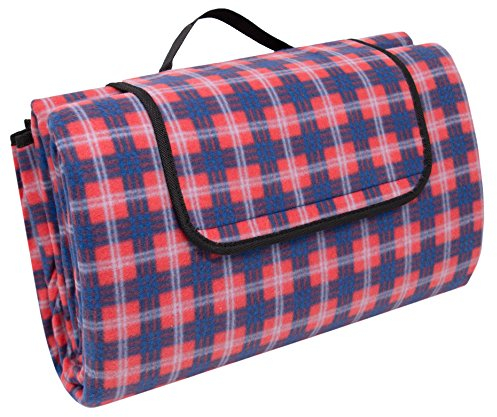 ZOLLNER24 XXL Picknickdecke in 200x200 cm - Obermaterial aus Polyester - wasserdicht durch Aluminiumschicht - mit praktischem Tragegriff - für 4-6 Personen