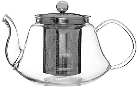 Premier Housewares High Borosilicate Teapot, with Strainer, 800ml,,,, 14 x 18 x 11 cm