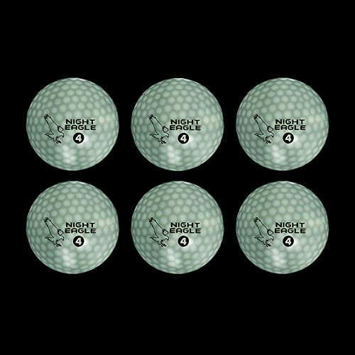 Night Eagle 6 LED Golfbälle Light-Up - Nachtgolf leuchten Rot Blau Grün Pink Weiß Fun Sport Lustig Golf Geschenk Bunt (Weiß)