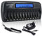 CITYORK Chargeur de Piles 12 Slots pour Ni-MH Ni-CD AA/AAA Piles Rechargeables avec écran LCD Intelligent et décharge et Protection IC intégrée