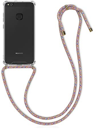 kwmobile Necklace Case kompatibel mit Huawei P10 Lite Hülle - Silikon Cover mit Handykette - Band Handyhülle Mehrfarbig