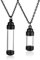 JSDDE Schmuck 2er Memorial Anhänger Halskette Set Paar Kette Urne Anhänger zum öffnen Locket Anhänger Gedank Asche Haare Blume Anhänger mit 24 Zoll Kette (Schwarz)
