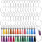 Duufin 120 Stück Acryl Transparent Kreis Schlüsselbund Set mit Acryl Schlüsselanhänger Rohlinge, Schlüsselringe, Biegeringe und Quasten Anhänger Leder für DIY Schlüsselbund Basteln
