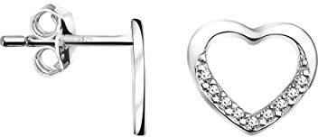 SOFIA MILANI - Damen Ohrringe 925 Silber - mit Zirkonia Steinen - Herz Ohrstecker - 20848