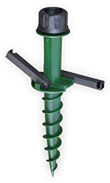 Thrink Umbrella Stand Screw Model | Plastic Screw Base for Parasol | Parasol stand with Pop-down Handles | Small and lightweight | 42 cm Spike