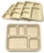 DISPOSABLE GREEN® | 28 cm x 22 cm | Assiette rectangulaire avec 5 compartiments | 25 pièces | Super solide | Bagasse de canne à sucre non blanchie | Maison compostable, biodégradable