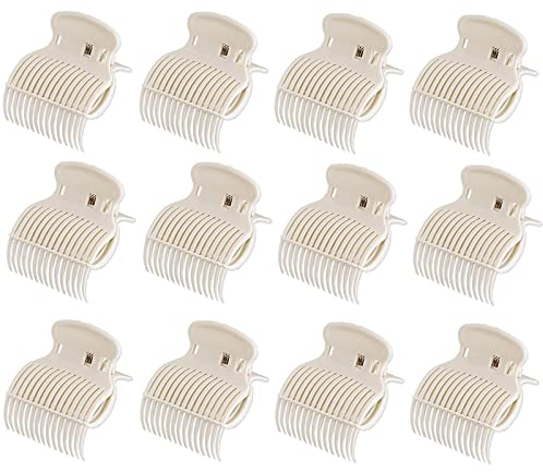 12 Stück Lockenwickler Klauenclips Lockenwickler Clips Lockenwickler Klammern Lockenwickler Halter Lockenwickler Klaue Clips Ersatz Haarspangen Für Frauen Mädchen Hair Section Styling (Weiß)