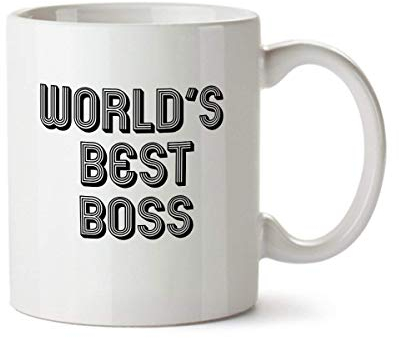 NA World 's Best Boss - Promozione Garantita : - Tazza da caffè Bianco dal Design Divertente - Ceramica - Tazza da tè - 11 oz - Ottimo Regalo per L'Ufficio