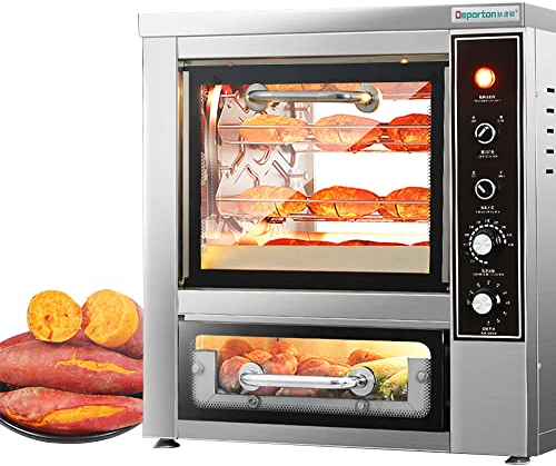 MNSRRN Automatic Timing Roasted Sweet Potato Machine, Commercial Stainless Steel Roasted Sweet Potato Oven, Electric Corn Oven Roaster
