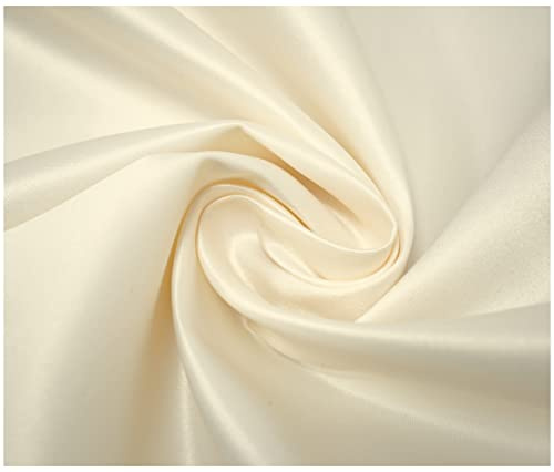 Matte Duchess Bridal Satin Polyester Fabric for Dressmaking Wedding Crafts Quilting Sewing 150cm Wide (10 Metre (1000 x 150cm), Cream)