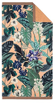 ESSENZA Strandlaken June Bright Terra Blumen Blüten Strandtuch Badetuch Liegetuch Orange 100 cm x 180 cm
