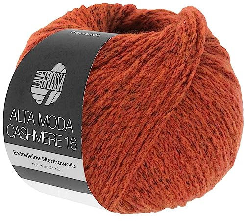 LANA GROSSA Alta Moda Cashmere 16 | Feinste 16 Mikron Merinowolle mit Kaschmiranteil | Handstrickgarn aus 78% Schurwolle (Merino) 12% Kaschmir & 10% Polyamid (Nylon) | 50g zum Stricken | 110m Garn 62