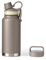 GRANDTIES 2 Lids Sports Stainless Steel Water Bottles – Wide Mouth Vacuum Insulated Reusable Leak Proof BPA-Free Travel Metal Canteen, Thermal Bottles for Men Women Gym (Caffe Latte 32 oz)