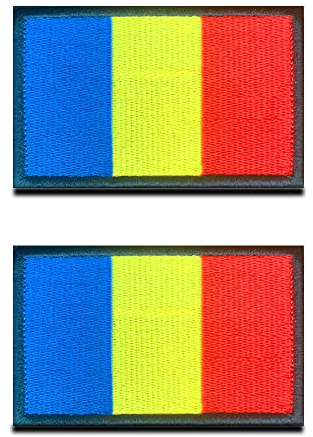 2 St. Rumänien Flagge Patch- Taktisch Rumänisch Nationales Emblem, Bestickter Aufnäher mit Verschluss, Militär Bänder für Rucksäcke Kleidung Taschen Uniform Weste Jersey Reisen