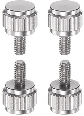 sourcing map 4 runde flache Kopf-Rändelschrauben M2,5 x 5 mm Handklemmschrauben Gewindeschrauben Knauf Bolzen für Messschieber