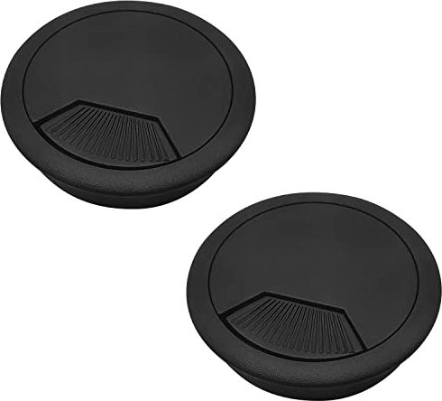 ALLY-MAGIC Desk Grommets, Desk Plastic Grommet for Home & Office, 2PCS Round Cord Cable Hole Cover, Computer Desk Cable Grommets, 60mm(2.36 inch) Y9DNZXKG (Black)