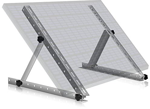 Zelsius Kit de support universel pour panneau solaire avec angle réglable de 0 à 90° | Support de panneau, kit de montage en aluminium pour panneaux | Kit de fixation (56 x 3,5 x 3-56 cm, 1)