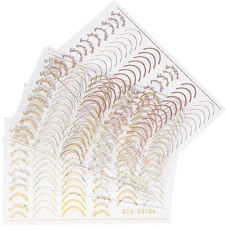 minkissy 6 Sheets Nail Art Stickers Line Nail Stickers Nail Decoration Rose Gold Silver for Girl Manicure Decors